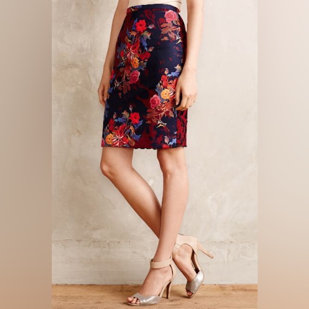 Anthropologie Leifsdottir Quinn Lace Pencil Skirt